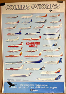 VINTAGE COMMUTER  WORLD REGIONAL AIRCRAFT AIRLINE POSTER - 1991