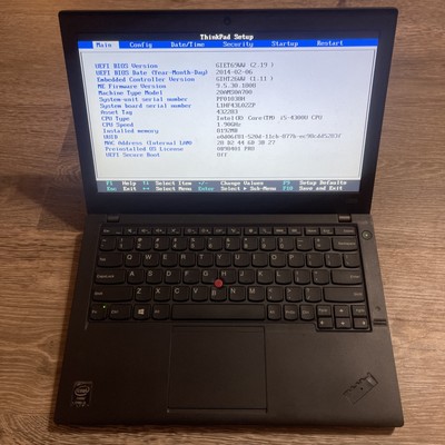 Lenovo Thinkpad X240 i5-4300U 1.9Mhz 8GB RAM LOCKED NEEDS RESET UNIT A