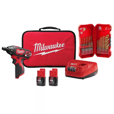 M12 12V Lithium-Ion Cordless 1/4 In. Hex Screwdriver Kit W/ Shockwaveimpact Duty