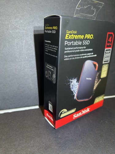 New SanDisk Extreme Portable 4TB External USB-C NVMe SSD - Black Sealed - Afbeelding 4 van 4