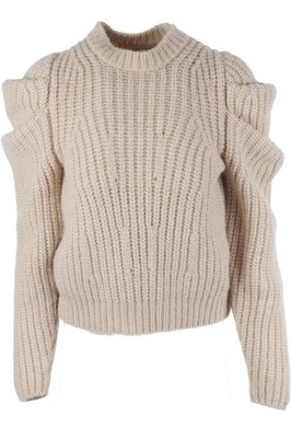 ULLA JOHNSON CREMEFARBENER ALPAKA-PULLOVER XSMALL