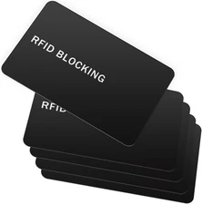 RFID Blocking Card - 5 Pack, Contactless NFC Credit ID Black/5 cards 
