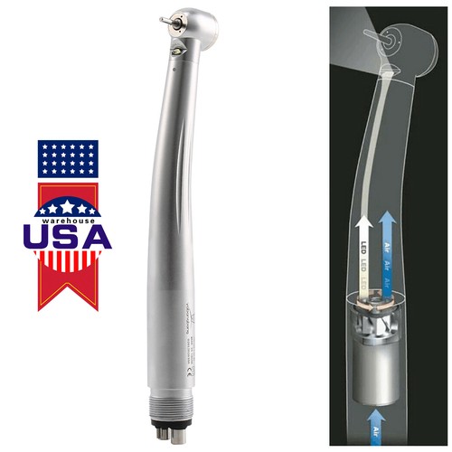 Dental Fiber Optic LED Turbine Handpiece Push 2/4Hole E-generator fit NSK NPX - Picture 4 of 30