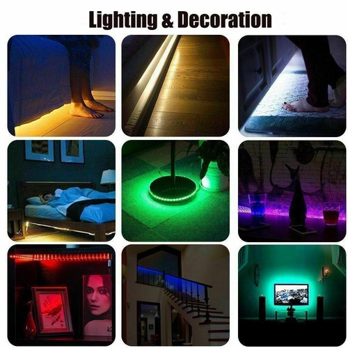 1/2M LED Strip Light 5V USB TV Back Light 5050 RGB Multi Color Charging w/Remote - Picture 12 of 15