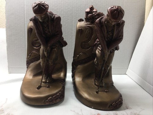 VINTAGE MCM AUSTIN SCULPTURE GOLFER BOOKENDS PUTTER BEAUTIFUL (SEE PICS) - Picture 9 of 16