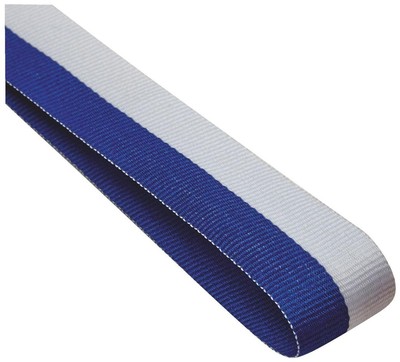10x Medaillenband / Schlüsselband BLAU + WEISS mit Goldclip TOP 22mm breit