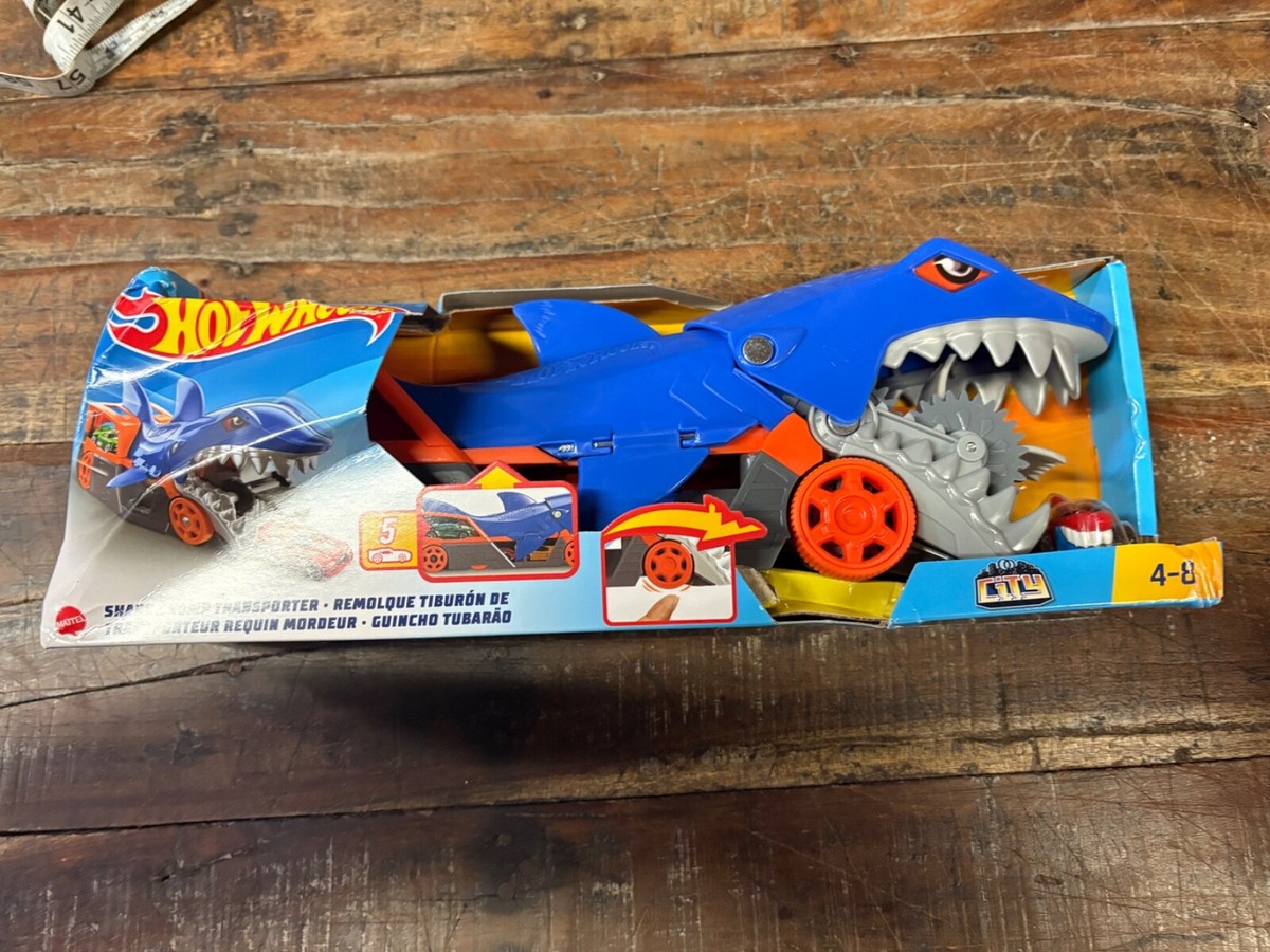 Hot Wheels Shark Chomp Transport Hauler with Cars Playset