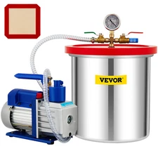 VEVOR 5 Gallon Vacuum Chamber with 5 CFM Vaccum Pump Kit 1/3HP Single Stage