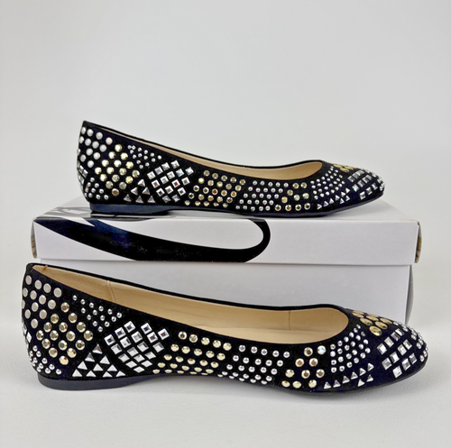 Nine West NWMotivated Women's Shoes Flats Black Silver Gold Size 9 M New In Box - Picture 3 of 10
