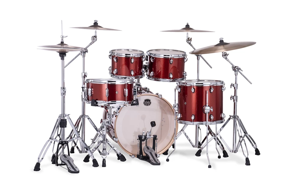 Mapex Mars Blood Orange Sparkle Fusion Drums Shells 20_10_12_14_14x6.5 | Dealer - Image 3 of 4