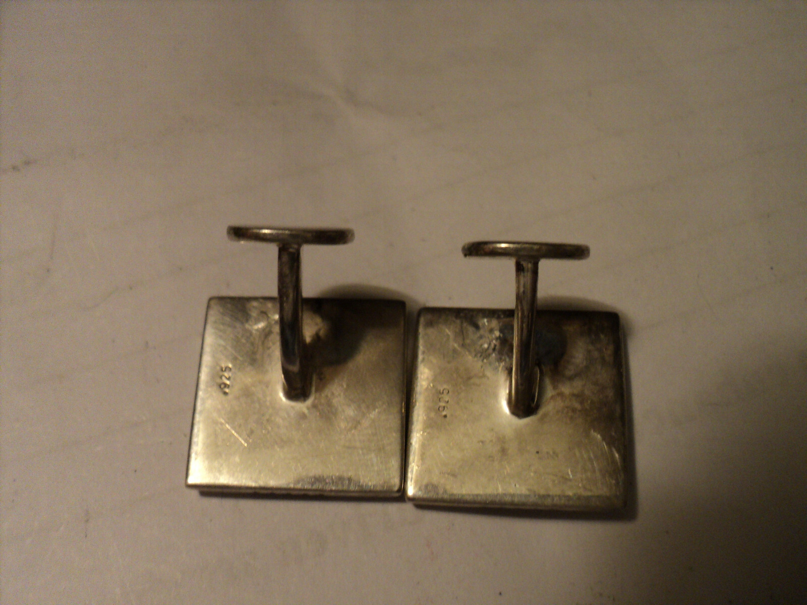 Vintage Solid Sterling Silver 925 Square Cufflink… - image 3
