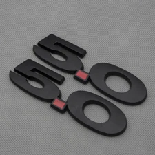 Pair Matte Black 5.0L Fender 3D Emblem Side Rear Trunk GT500 Badge Sticker Decal