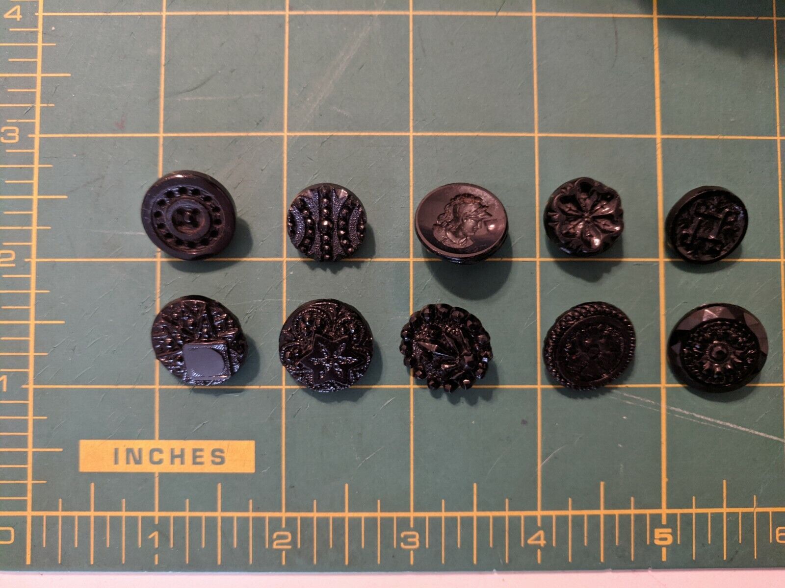 Lot Of Safety and trust Price reduction 10 Vintage Antique Black Victorian Glass Buttons