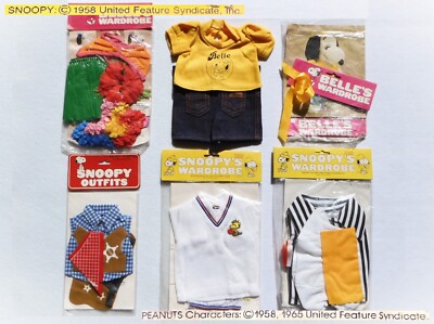 👕 Vintage 80 PEANUTS SNOOPY BELLE wardrobe different sizes OUTFIT