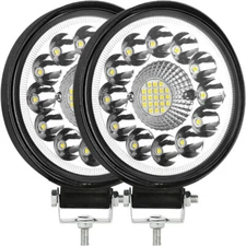 2x 4inch Round LED Work Light Pods Flood Spot Lamp Truck Offroad Driving SUV ATV