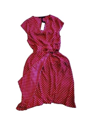 bcbg asymmetrical polka dots dress Bcbgmaxazria Women's Dot Faux Wrap White Size XS Chiffon A-Line Bridesmaid Dress A-LINE JUNIOR SIZE PROM GOWN Premium crepe Primary color:Navy