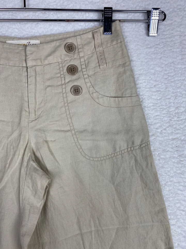 Pantalones de mezclilla London Capris para mujer 4 piernas anchas 100 % lino The Marisa Fit bolsillos playeros Foto 4 de 4