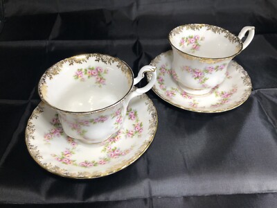 Royal Albert bone china ''DimityRose'' Set of 2 Teacup & Saucer. 1969