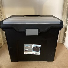 IRIS Portable Letter Size File Box w/Organizer Lid, Black Free Shipping.Discount