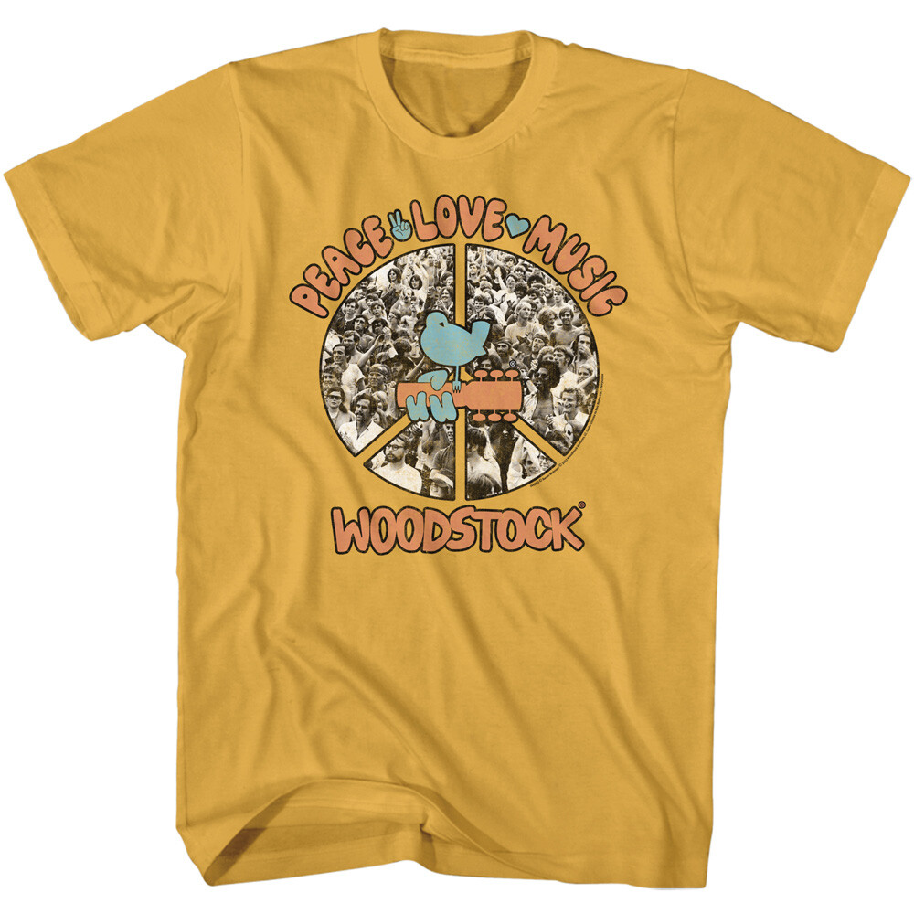 Woodstock 1969 The Crowd Peace Love Music Men's T Shirt Rock Soul Music  Merch
