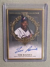 2022 Topps Gilded Collection Tim Raines Hall Of Fame Gold Framed Auto /10 Expos