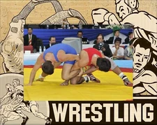 Wrestling Laser Engraved Wood Picture Frame Landscape (4 x 6)