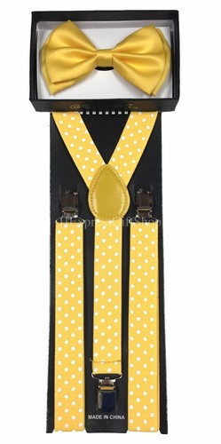 New Unisex Men's Women's Adult Combo Deal 1 Clip-on Suspender + 1 Bow-Tie Combo - Picture 67 of 68
