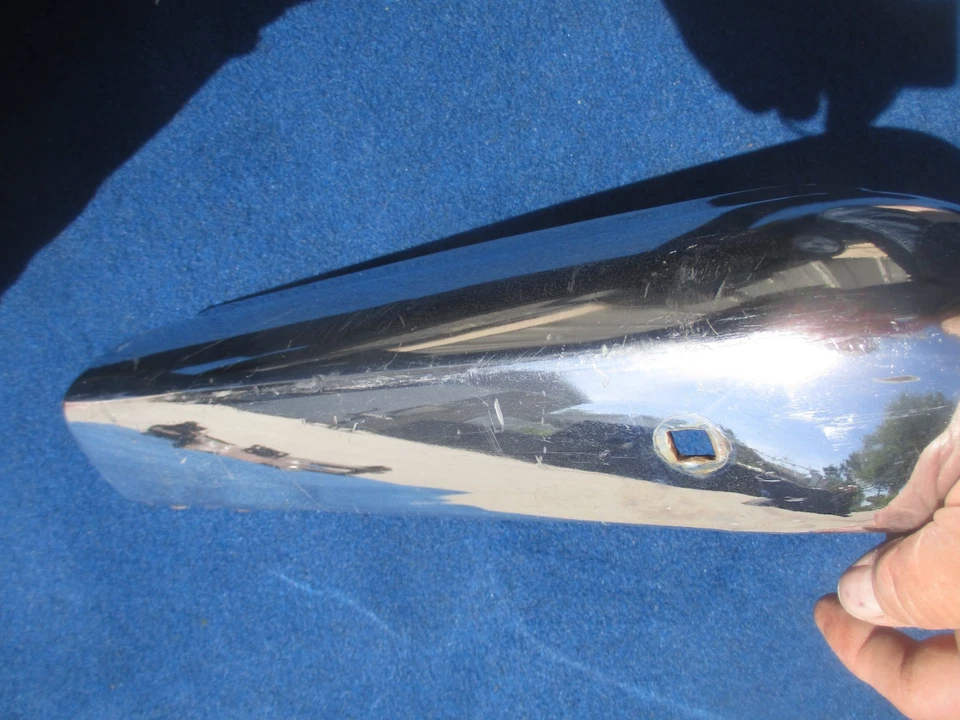 1959 Chevy Impala BelAir Biscayne extremidade do para-choque traseiro direito fabricante de equipamento original GM cromado brilhante - Imagem 3 de 4