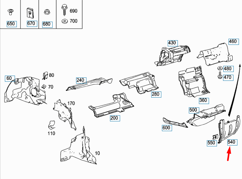 MERCEDES-BENZ E-KLASSE W212 Hitzeschild A2126800122