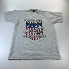 Vintage Operation Desert Storm Shirt Adult Large Gray Crew Neck Military USA