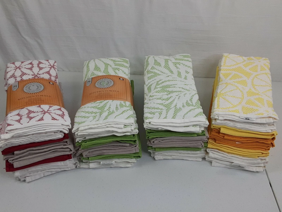 Honeycomb Kitchen Towels 8 Pack Choose Red,Green,Yellow Cotton