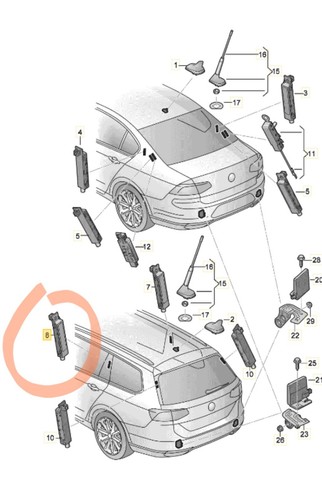 Antenna FM originale per VW Passat B8 3G9035577A - Foto 4 di 4