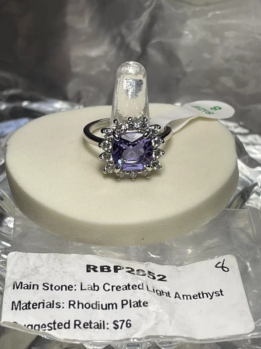 Bomb Party Lab Created Amethyst Sterling Silver Ring Size 10.25 RBP2277