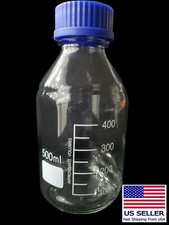 100/250/500ml Clear Glass Reagent Bottles Borosilicate Blue Screw Caps 