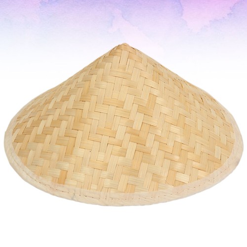 Traditional Chinese Oriental Bamboo Straw Hat Drawing Bamboo Woven Hat - Picture 10 of 11