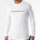 Emporio Armani White Men's T-Shirt ,Cotton Long sleeve Tshirt Size M*L*XL*XXL