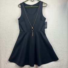 BRAND NEW Hype Women Mini Dress Size L Decorative Chain Accent Sleeveless Lined