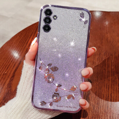 Hülle für Samsung S24 S23 S22 Ultra S21 FE A54 Handy Glitzer-Silikon Schutz Case
