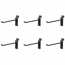 NEW SLATWALL 4" BLACK  PEG HOOKS LOT OF 6 PCS