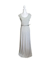 Calvin Klein Chevron Stripes Gray Lightweight Maxi Dress Size 6