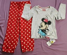 M&S Girl's Disney Minnie Mouse Pyjamas Pyjama Set Size 5-6 Years New With Tags