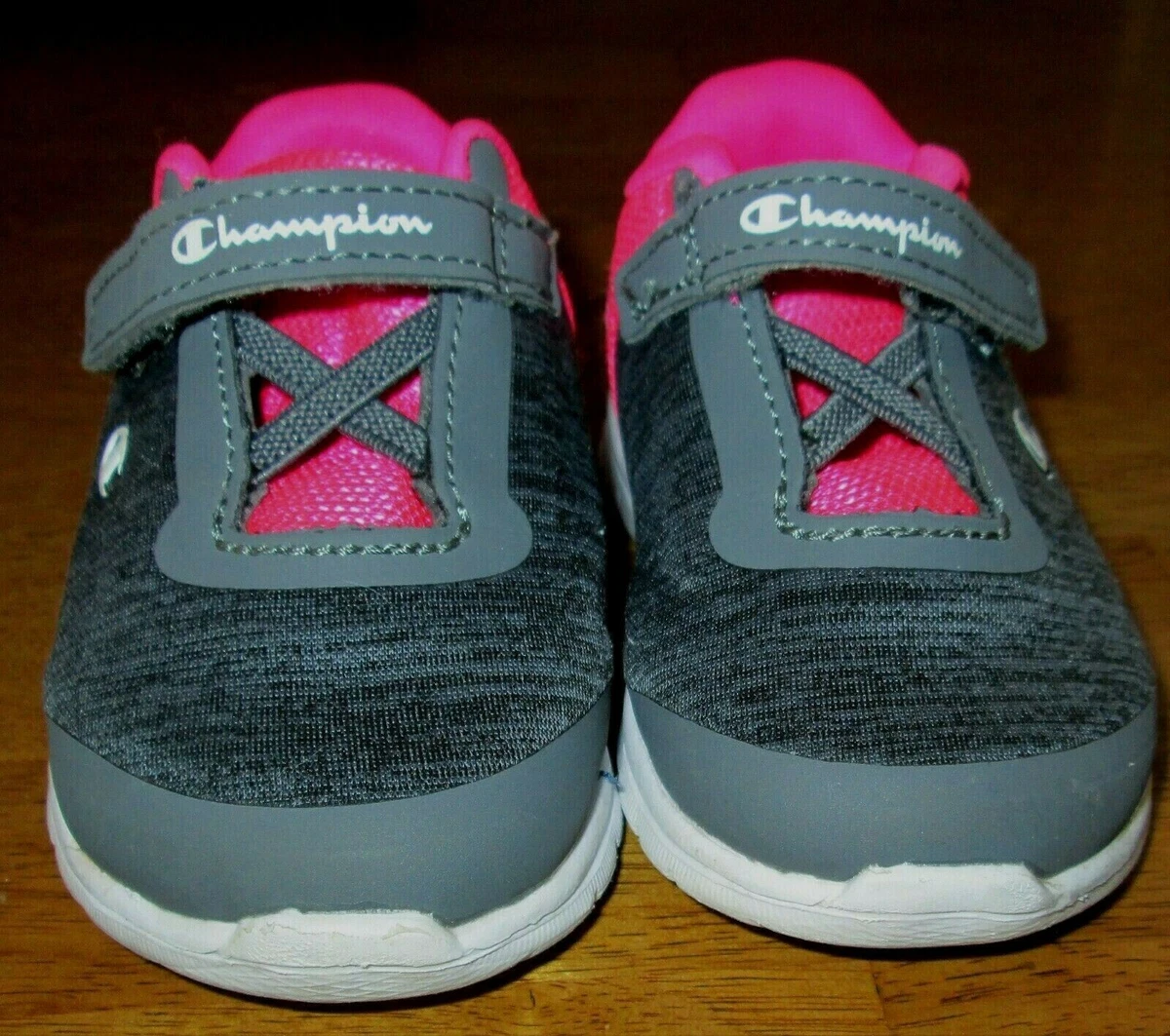 CHAMPION Infant GIRL S Size 4W GRAY PINK CROSS TRAINER ATHLETIC SHOES