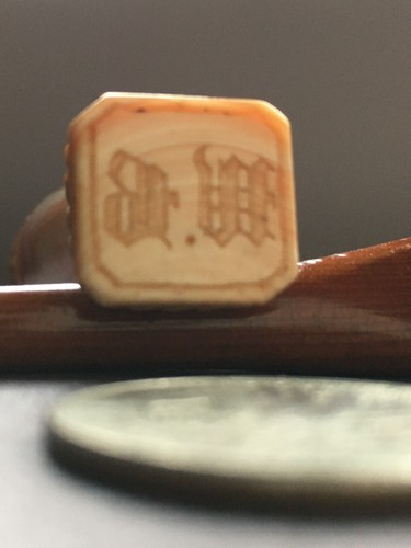 Antique Fine Victorian Hard Stone Carved Agate Wax Seal Gothic Letters - Picture 7 of 8