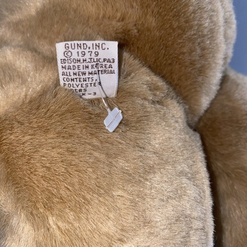 Vtg 1979 Gund Brown STITCH Teddy Bear 17" Soft Plush Eyes Nose Stuffed Animal - Picture 9 of 11