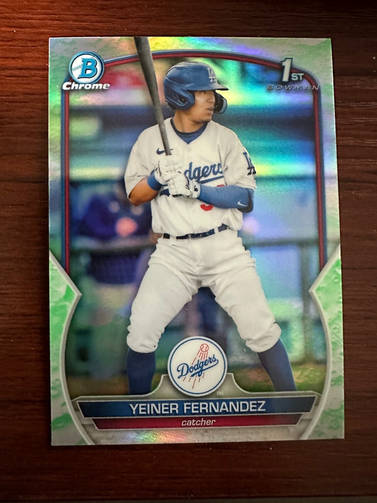 2023 Bowman Chrome Prospects Lunar Glow Refractor #BCP-138 Yeiner Fernandez