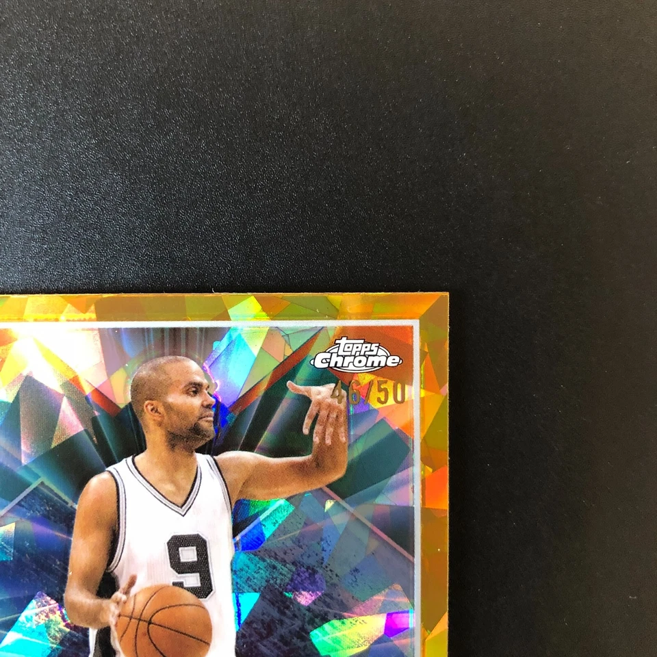 2023 Topps Chrome Sapphire Tony Parker Gold Refractor 46/50 #104 - Image 3 of 4