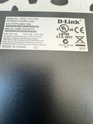 D-Link DGS-1210-10P Poe Smart Network Switch - Afbeelding 2 van 2