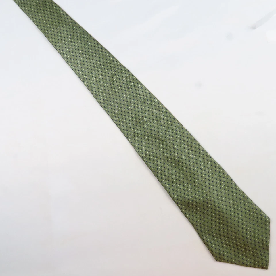 Corbata Savile Row Verde Micro Punto Azul Para Hombre 55x4 Moderna Elegante Elegante Limpia Foto 2 de 4