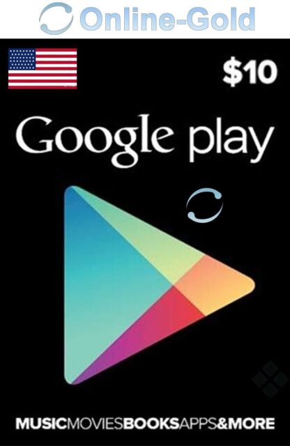 Google Play Card 10 Dollar - $10 USD Gift Code USA Google Play Gutschein - US