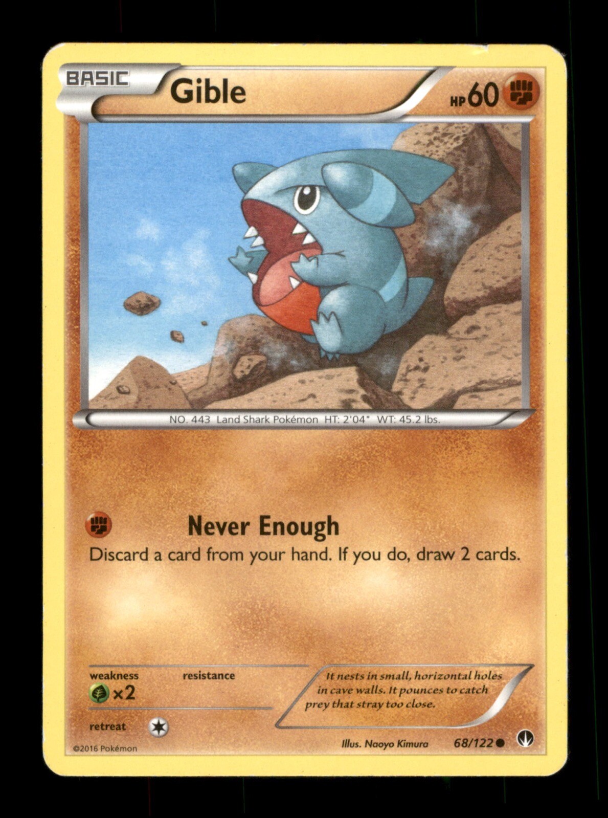 Gible 68/122 Non-Holo Nintendo  Pokemon Trading Card TCG 